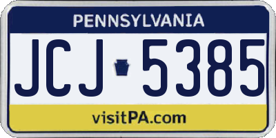 PA license plate JCJ5385