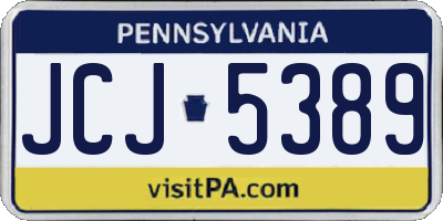 PA license plate JCJ5389