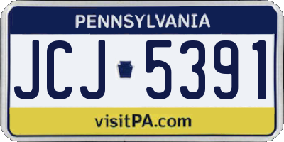 PA license plate JCJ5391