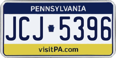 PA license plate JCJ5396