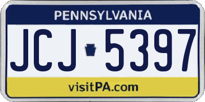 PA license plate JCJ5397