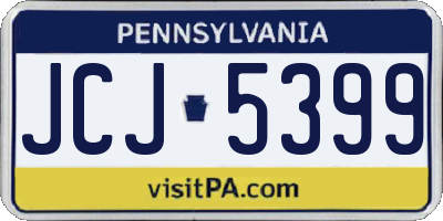 PA license plate JCJ5399