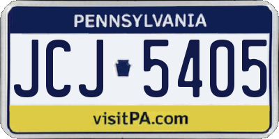 PA license plate JCJ5405