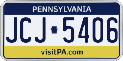 PA license plate JCJ5406