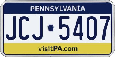 PA license plate JCJ5407