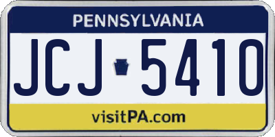 PA license plate JCJ5410