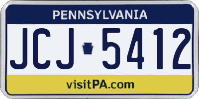 PA license plate JCJ5412