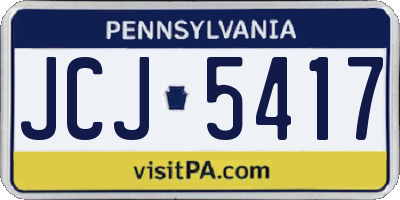 PA license plate JCJ5417