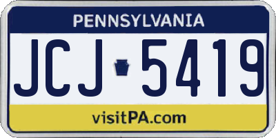 PA license plate JCJ5419