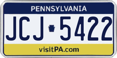 PA license plate JCJ5422