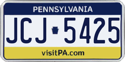 PA license plate JCJ5425