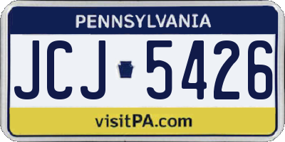 PA license plate JCJ5426
