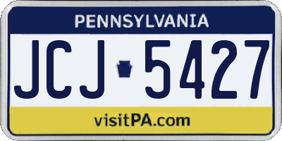 PA license plate JCJ5427