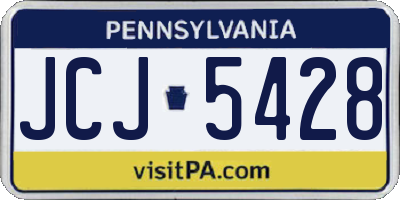 PA license plate JCJ5428