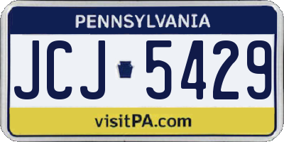 PA license plate JCJ5429