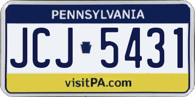 PA license plate JCJ5431