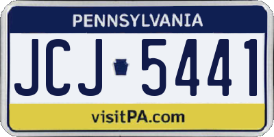 PA license plate JCJ5441