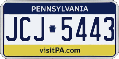 PA license plate JCJ5443
