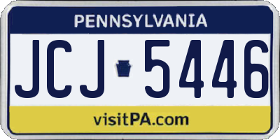 PA license plate JCJ5446