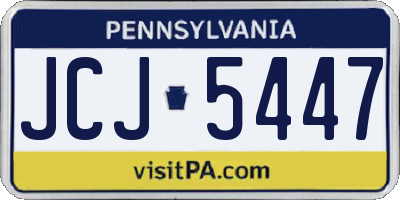PA license plate JCJ5447