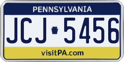 PA license plate JCJ5456