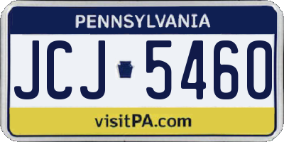 PA license plate JCJ5460