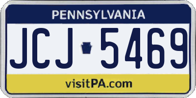 PA license plate JCJ5469