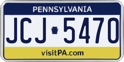 PA license plate JCJ5470