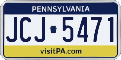 PA license plate JCJ5471