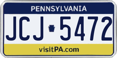 PA license plate JCJ5472