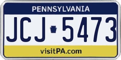 PA license plate JCJ5473