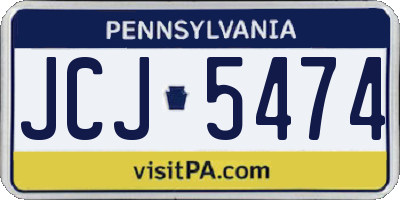 PA license plate JCJ5474