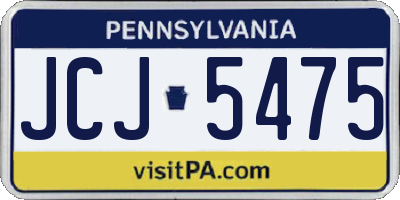 PA license plate JCJ5475