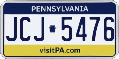 PA license plate JCJ5476