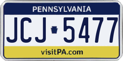 PA license plate JCJ5477