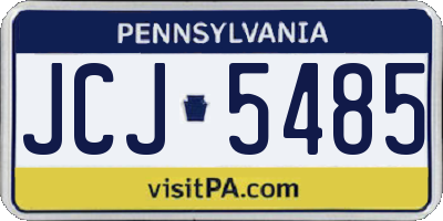 PA license plate JCJ5485