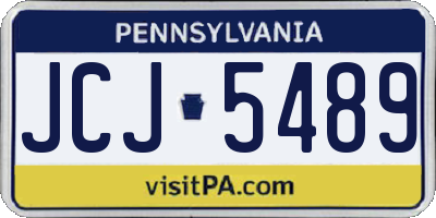 PA license plate JCJ5489