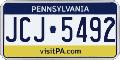 PA license plate JCJ5492