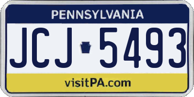 PA license plate JCJ5493
