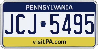 PA license plate JCJ5495