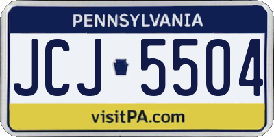 PA license plate JCJ5504