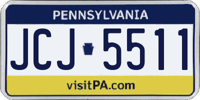 PA license plate JCJ5511