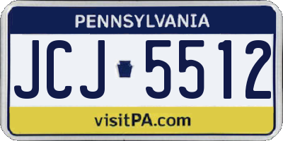 PA license plate JCJ5512