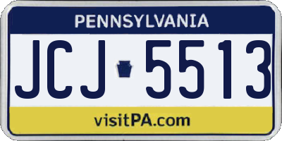 PA license plate JCJ5513