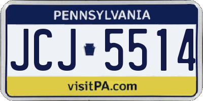 PA license plate JCJ5514