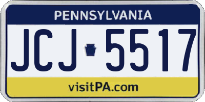 PA license plate JCJ5517