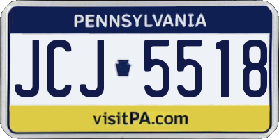 PA license plate JCJ5518