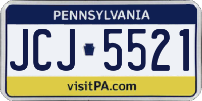 PA license plate JCJ5521