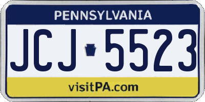 PA license plate JCJ5523