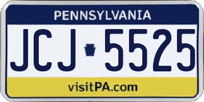 PA license plate JCJ5525